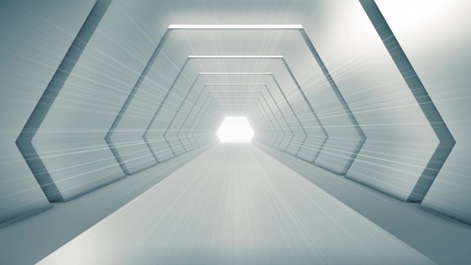 未来隧道(Loopable)，照明走廊的概念，室内设计，宇宙飞船，抽象，科学，技术，科学，建筑，工业