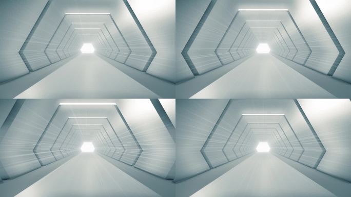 未来隧道(Loopable)，照明走廊的概念，室内设计，宇宙飞船，抽象，科学，技术，科学，建筑，工业