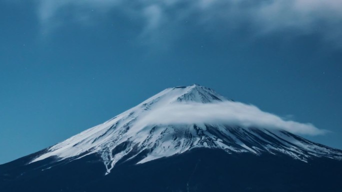 延时-富士山和云帽