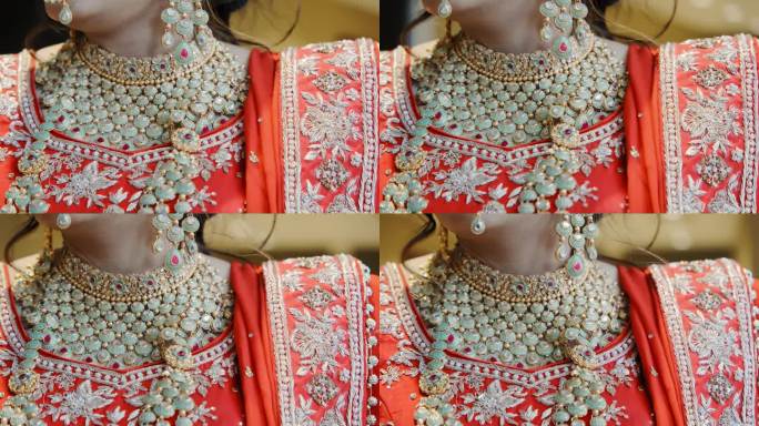 传统印度婚礼上的美女装扮元素