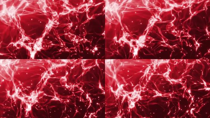 抽象的红色烟雾背景，美丽的发光波从空气与粒子的能量和魔力。屏幕保护程序，视频在4k，运动图形设计-库