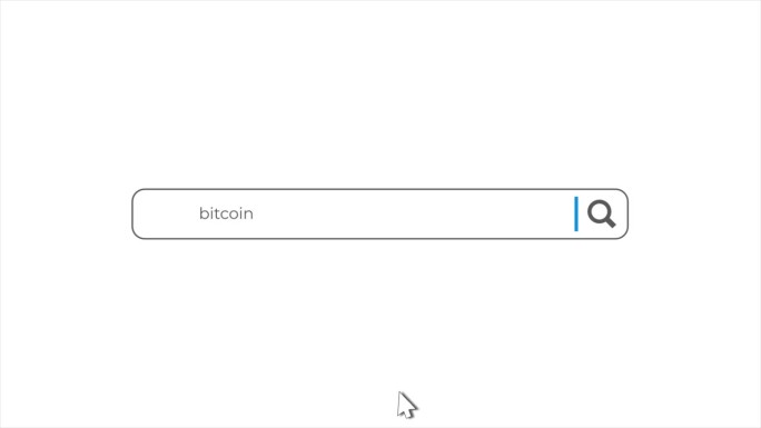 搜索动画中的比特币。互联网浏览器搜索