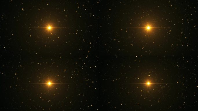 金色闪闪发光的光束，火花和闪闪发光的光线五彩纸屑颗粒背景。4 k 3 d