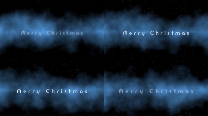 发光的圣诞快乐与动画字母和飘落的雪花背景上深蓝色和黑色的背景作为节日圣诞问候庆祝圣夜或圣夜快乐的节日