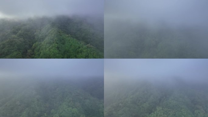 鸟瞰印尼火山岛上空漂浮的云