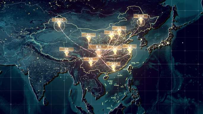中国重庆辐射全国全球地图