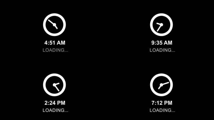 时钟时间间隔24小时时间加载动画- 4K股票视频