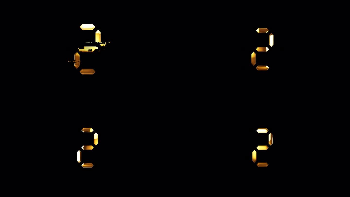 循环动画第二辉光故障文本数字光运动效果电影标题背景。片尾封面介绍，标题横幅。五颜六色的复古游戏机风格