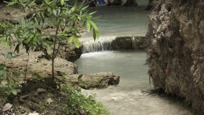 瀑布自然景树河森林海氧吧瀑布溪流水