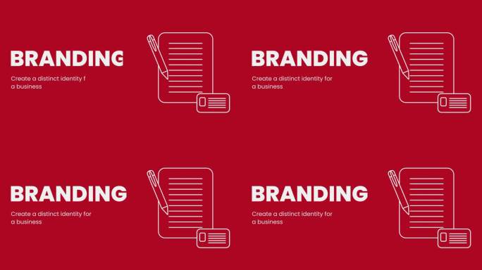品牌4K视频在红色背景。时尚的身份动画的业务和营销
