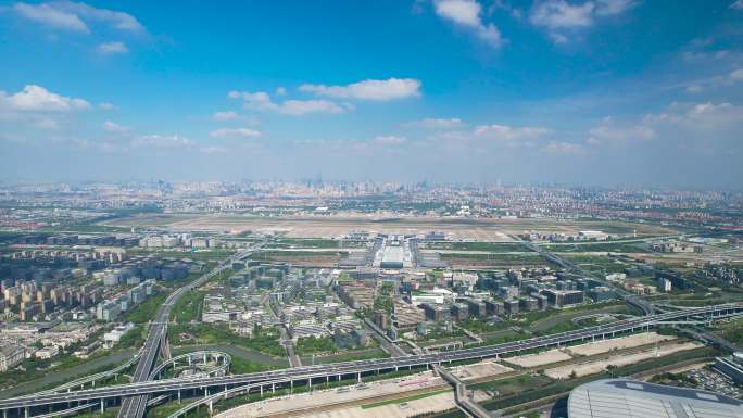 上海虹桥机场航拍4K虹桥枢纽