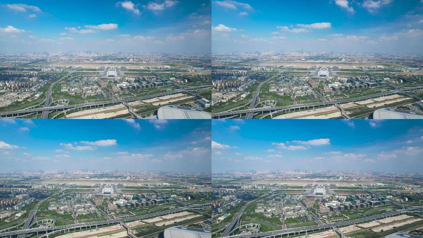 上海虹桥机场航拍4K虹桥枢纽