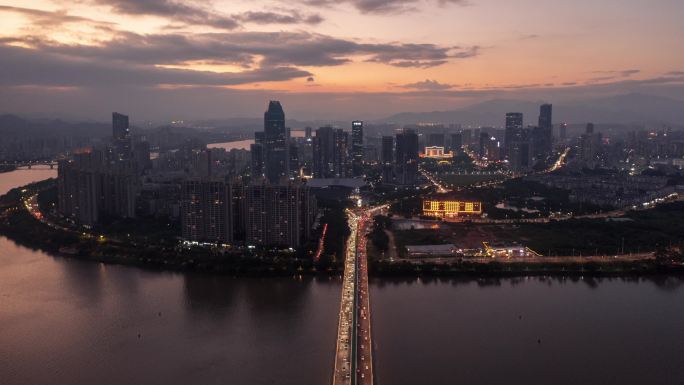 惠州晚霞全景江北CBD