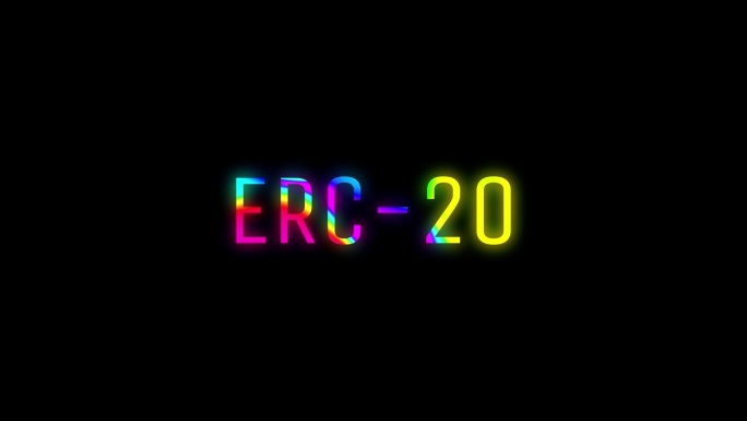 颜色变化词ERC-20的说明性动画，孤立在黑色背景上