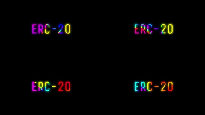 颜色变化词ERC-20的说明性动画，孤立在黑色背景上
