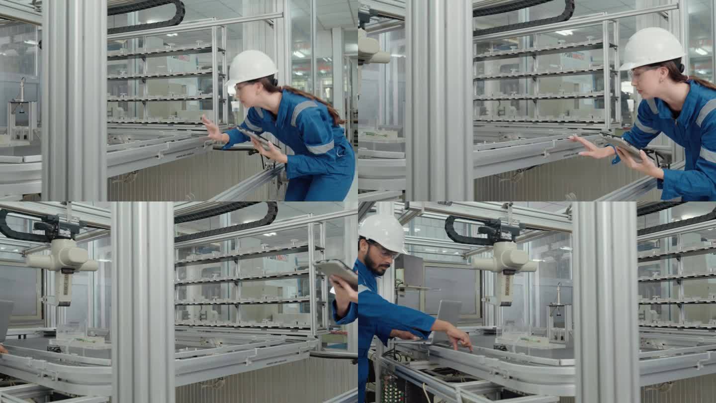 在现代化工厂的自动化生产线中，检查机器的运动以控制质量