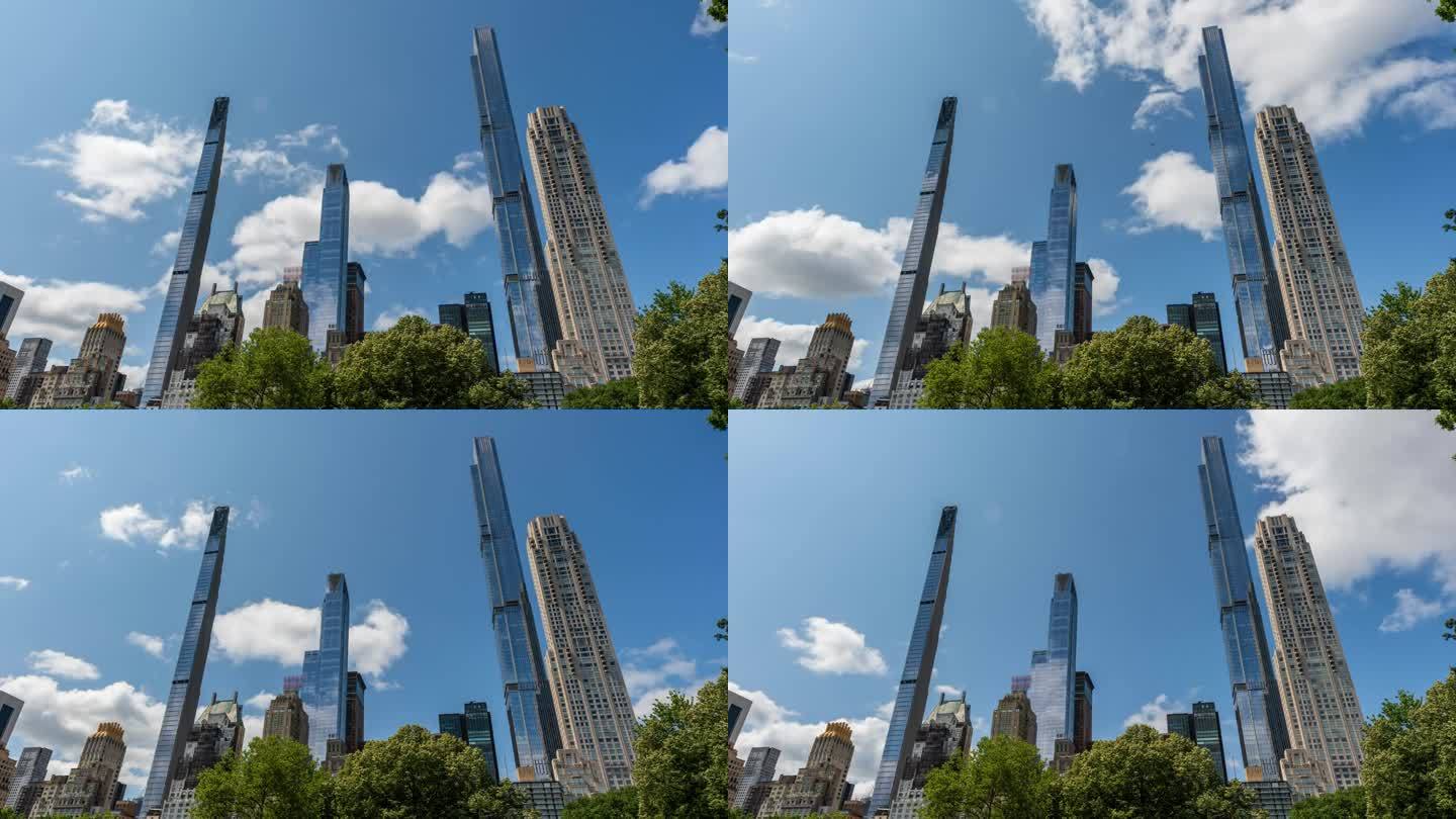摩天大楼在亿万富翁街的时间流逝-纽约市
