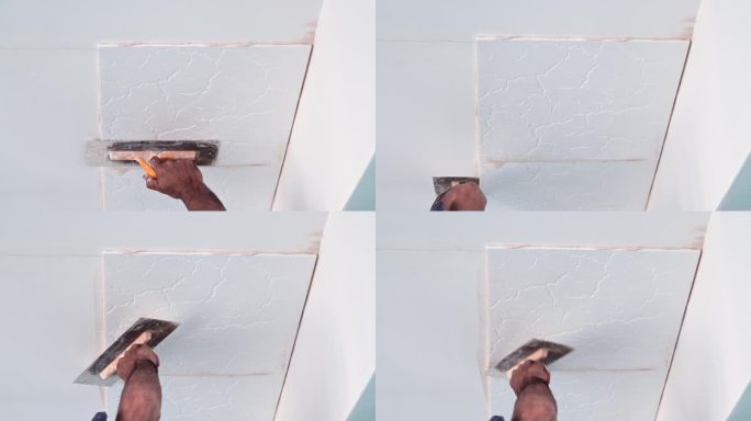 家用厨房泡沫聚苯乙烯吊顶瓷砖的胶泥应用
