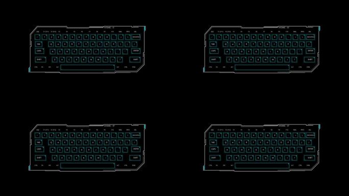 虚拟键盘HUD元素的循环动画。