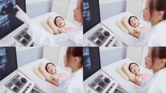 女性淋巴超声检查查体B超视频素材