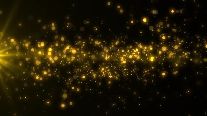 闪闪发光的金色粒子抽象背景闪烁粒子与散景效果。