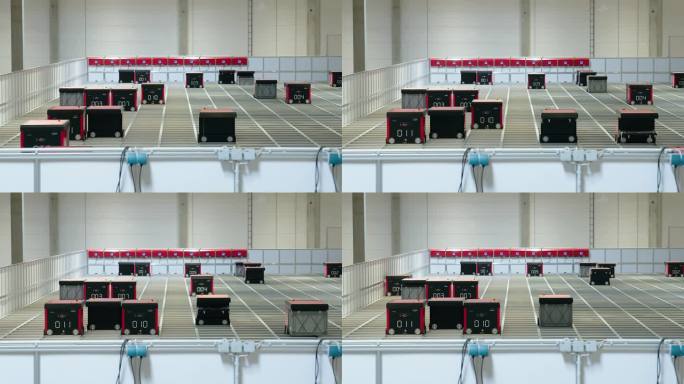 自动驾驶AGV在仓库分拣系统中搬运集装箱箱