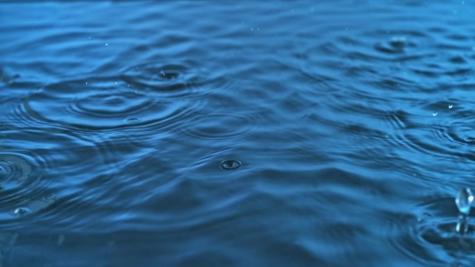 雨滴轻轻地落在水面上