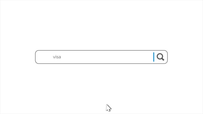 Visa在搜索动画。互联网浏览器搜索