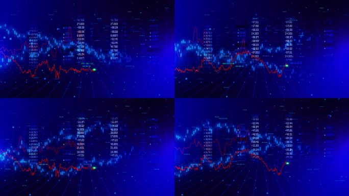 4K 3D股票市场或外汇交易图表和蜡烛图适合金融