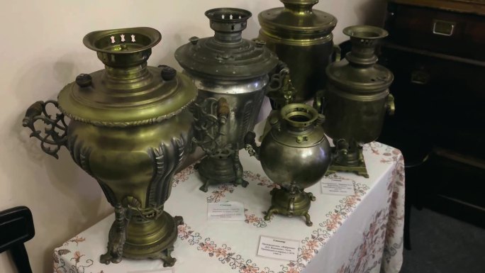 旧俄国茶壶。老式茶具