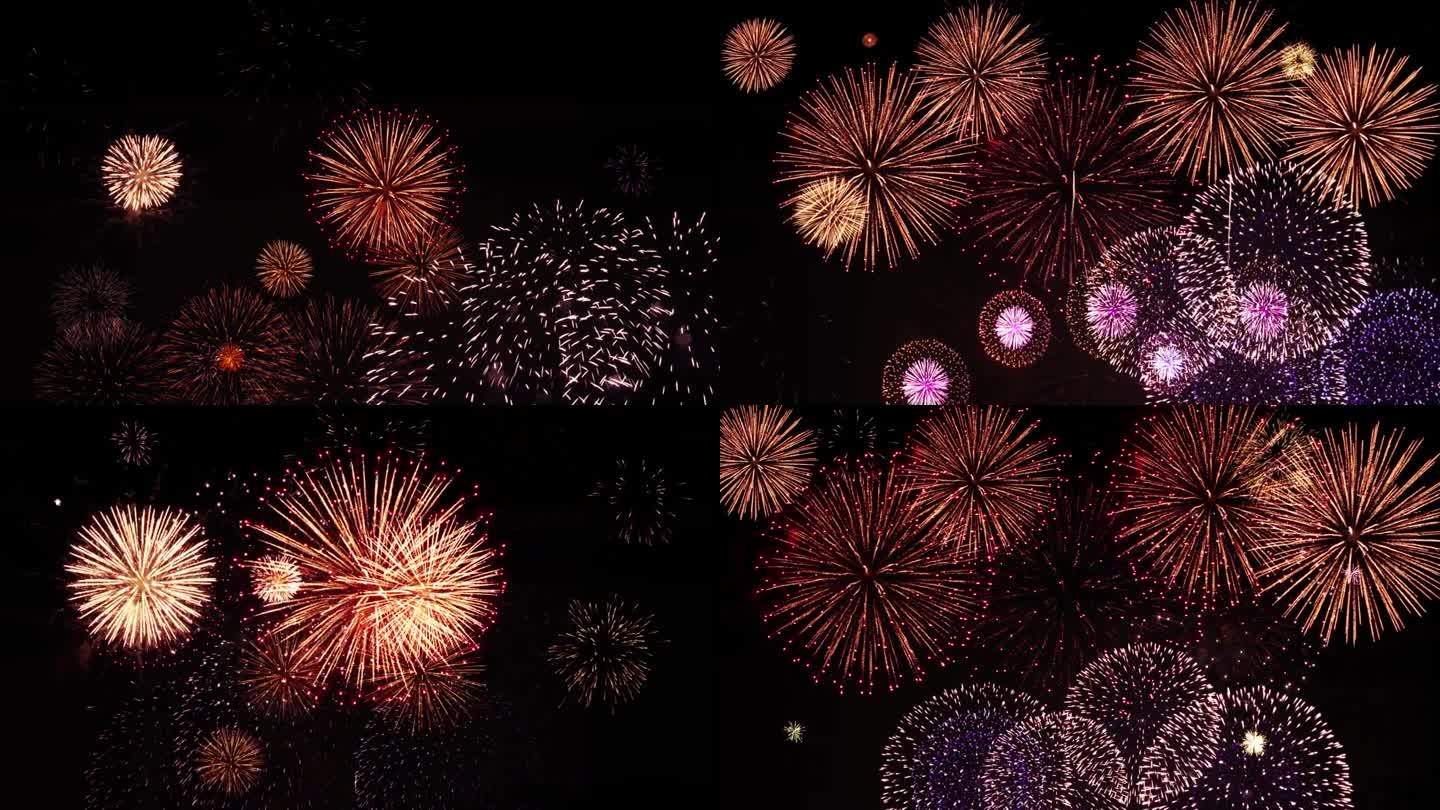 美丽的庆典问候烟花彩色烟花抽象背景，周年纪念，