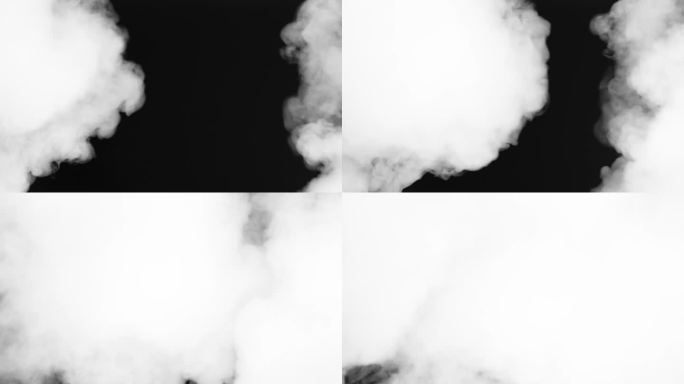 白色蒸汽逆流融合碰撞对撞云雾大雾