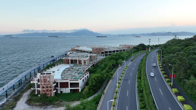 厦门环岛路公路航拍沿海公路海边山海公路