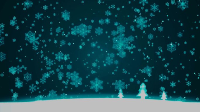 雪花飘落和圣诞树的背景