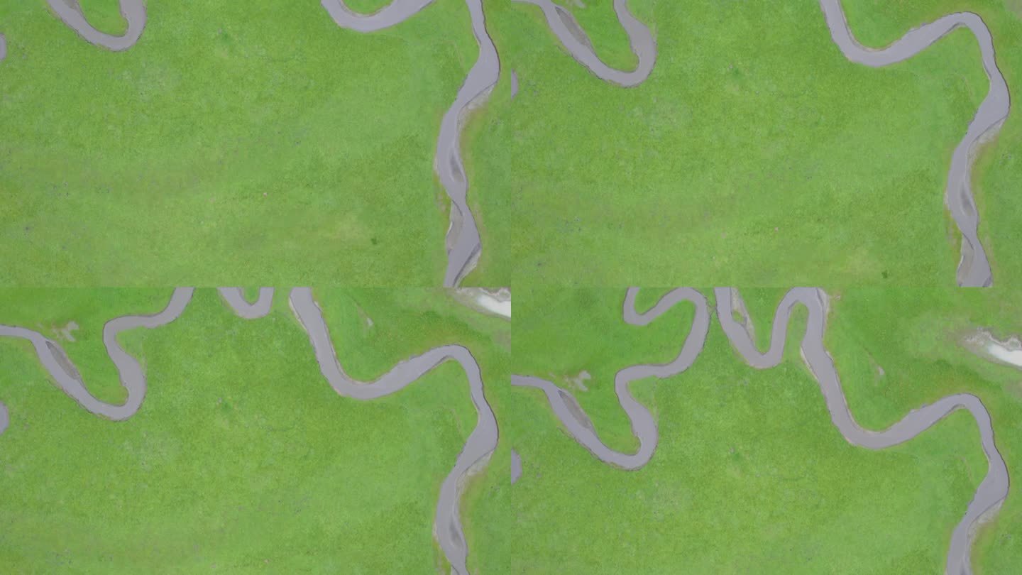 中国四川省宏远县蜿蜒河流的鸟瞰图