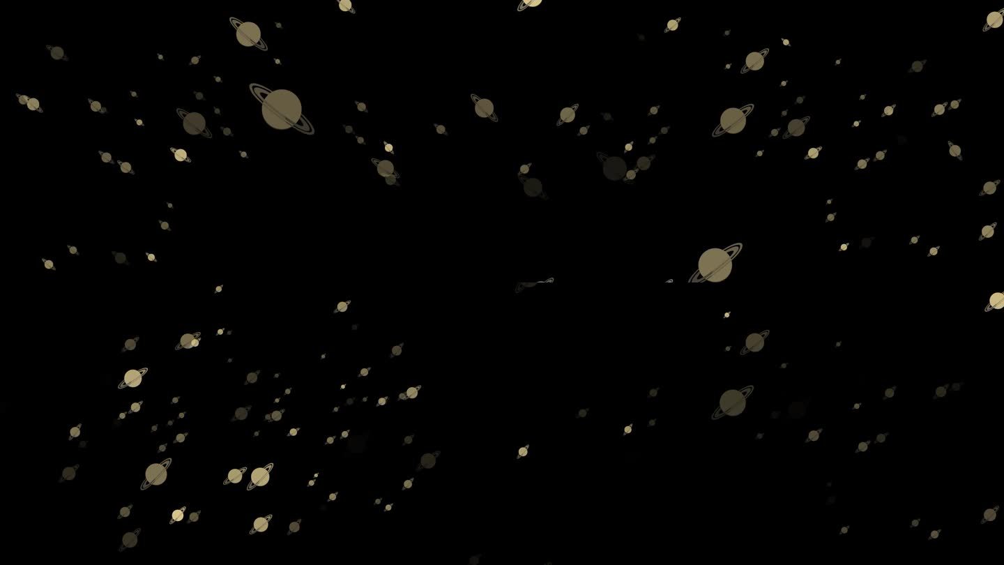 土星表情动画穿梭冲屏视频素材星球星云