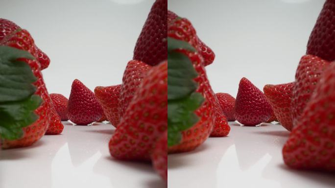 垂直视频中的新鲜草莓