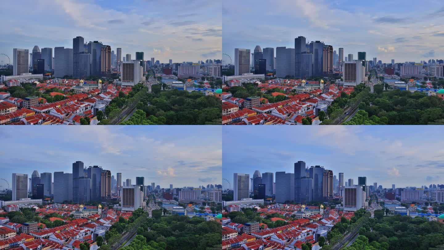 新加坡的天际线城市延时日转夜天际线空降