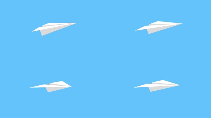 蓝色背景的白色纸飞机