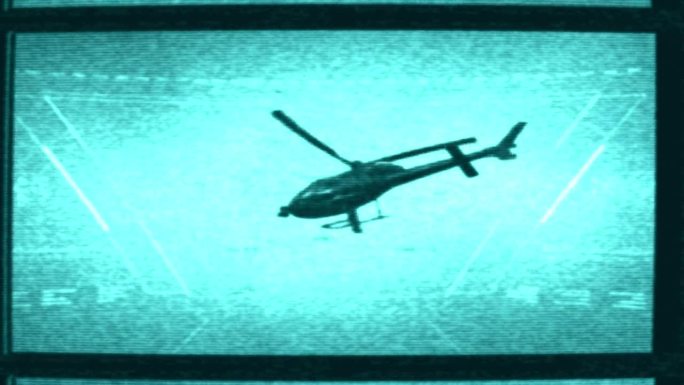 现代显示屏与未来的效果显示直升机全息图