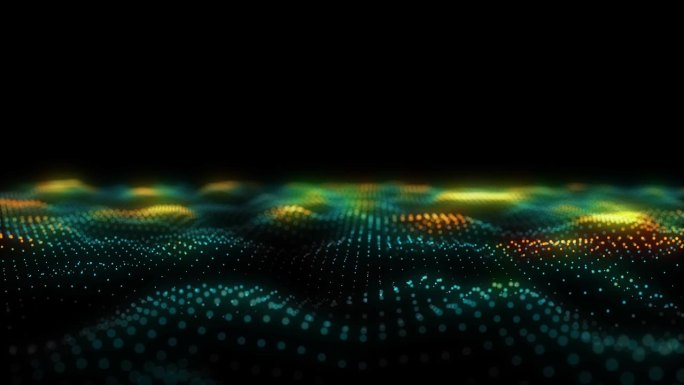 发光的颜色随着点和线的运动而波动。抽象数字背景。概念连接大数据。未来科技背景。3 d渲染。