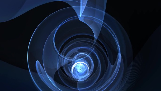 抽象深蓝色循环视频背景。3D抽象光运动标题电影背景