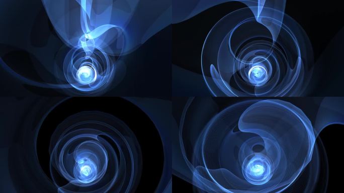 抽象深蓝色循环视频背景。3D抽象光运动标题电影背景