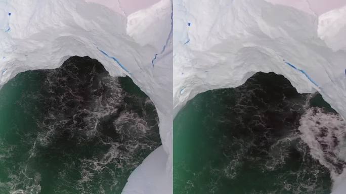 南冰洋冰山拱下的垂直电磁波肆虐。