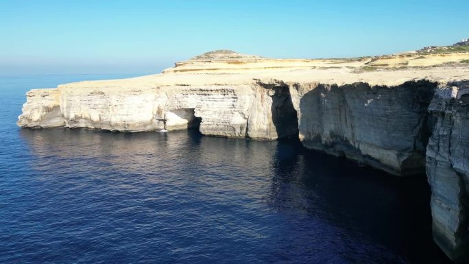 马耳他悬崖的航拍视频