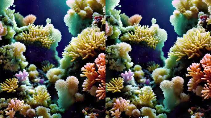 水下海洋植物海葵的垂直特写镜头