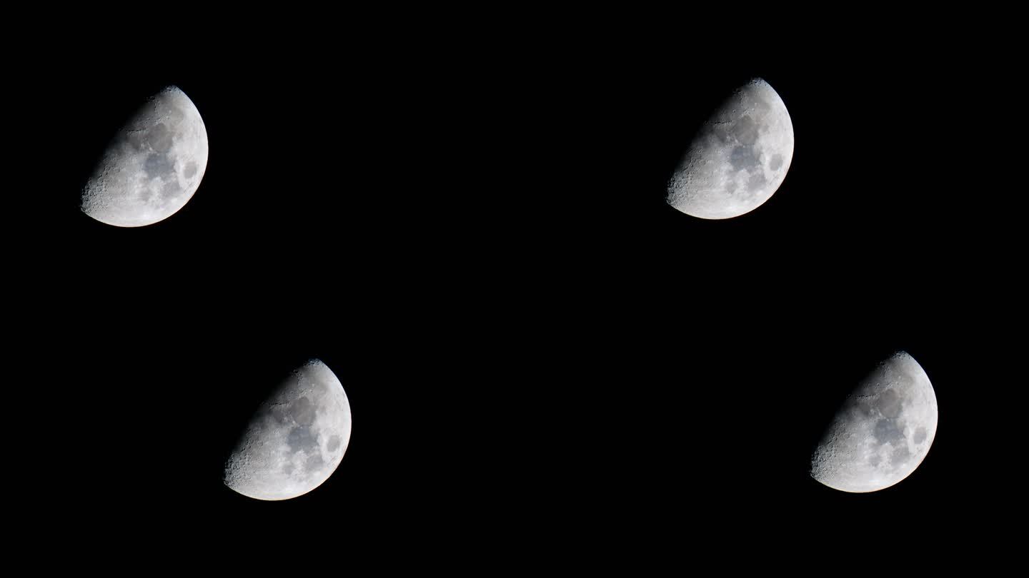 深夜晚唯美月球月亮移动延时