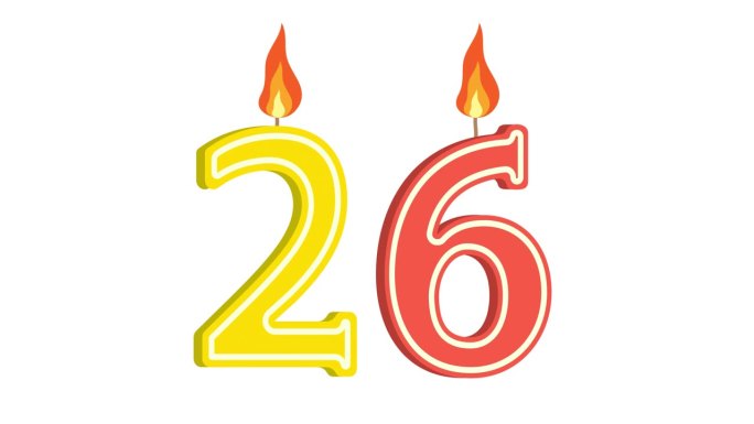 节日蜡烛的形式有数字26、数字26、数字蜡烛、生日快乐、节日蜡烛、周年纪念、alpha通道