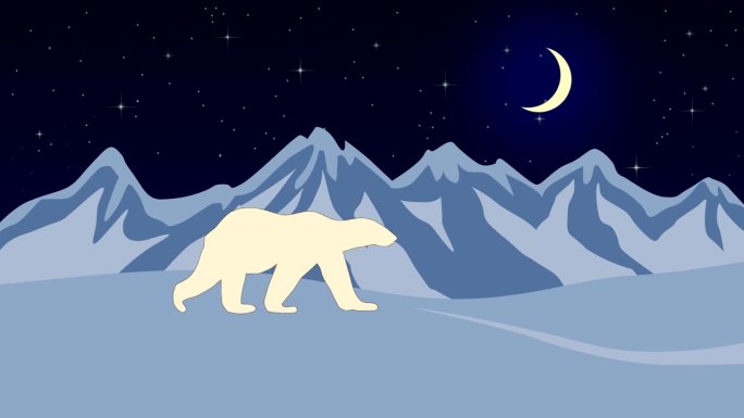 北极熊北极熊雪山动画