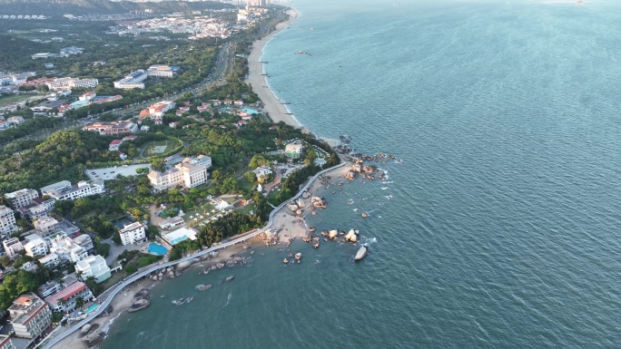 厦门金沙湾海岸线航拍环岛南路风光海边风景